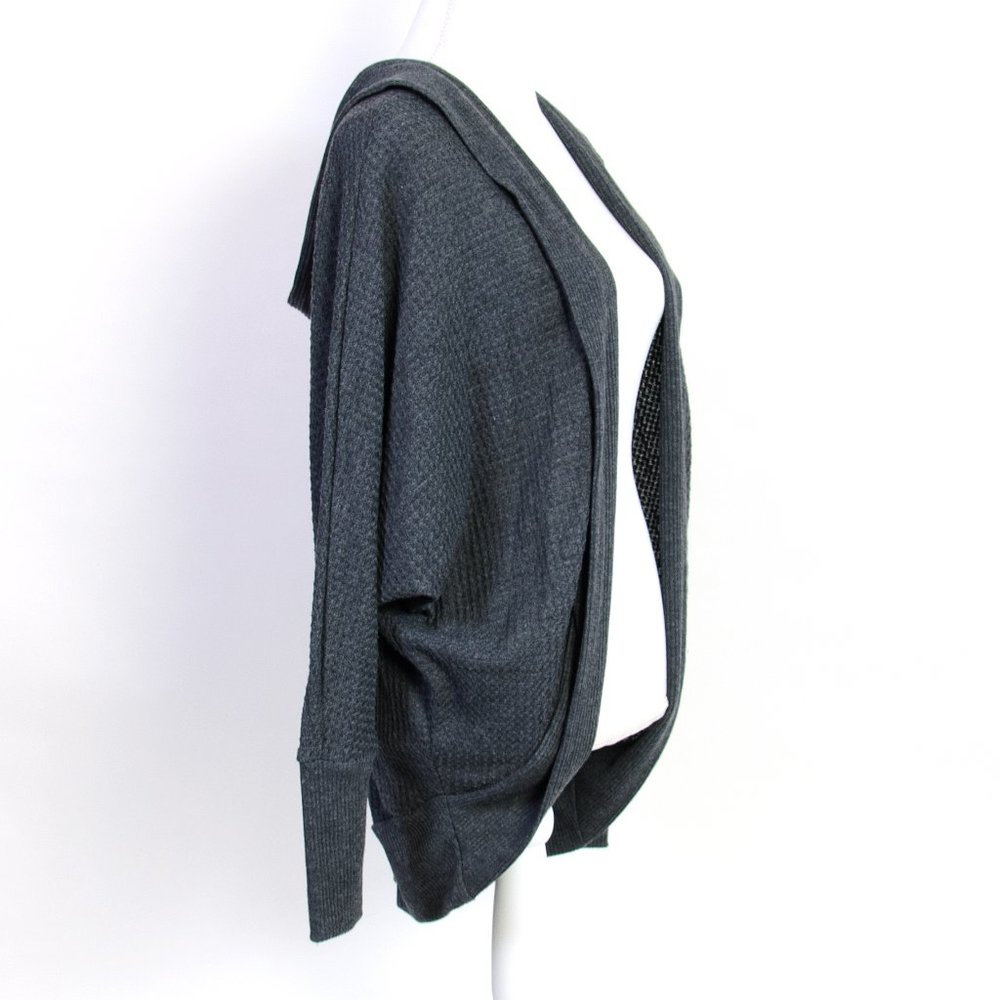 Women's Cardigan Sweater Waffle Knit Hooded